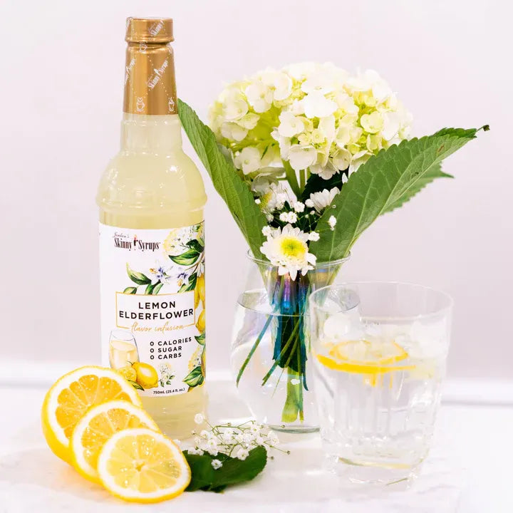Skinny Mixes Sugar Free Lemon Elderflower Syrup - 750ml: Zesty Delight, Guilt-Free Refreshment