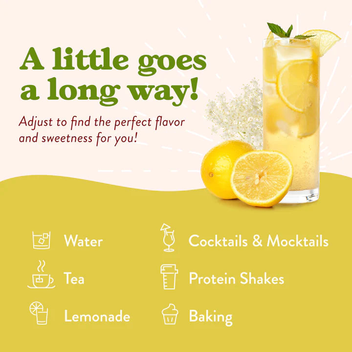 Skinny Mixes Sirop de fleur de sureau au citron sans sucre - Sans calories - 0 g de glucides nets - Sans gras