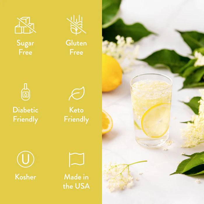 Skinny Mixes Sugar Free Lemon Elderflower Syrup - 750ml: Zesty Delight, Guilt-Free Refreshment