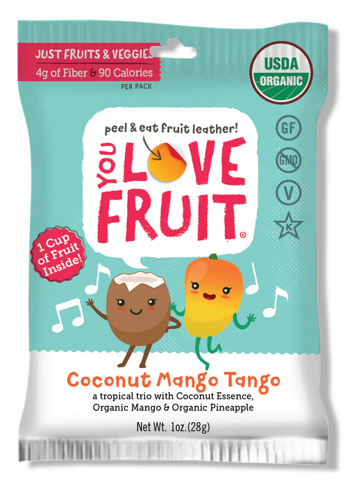 You Love Fruit Mango Coconut Fruit Leather 1 oz - Organic Bliss in Every Bite