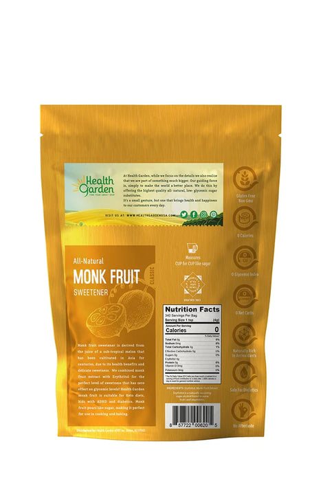 Health Garden Monk Fruit Classic Sweetener 453 g - Non-GMO, Gluten-Free, Keto-Friendly
