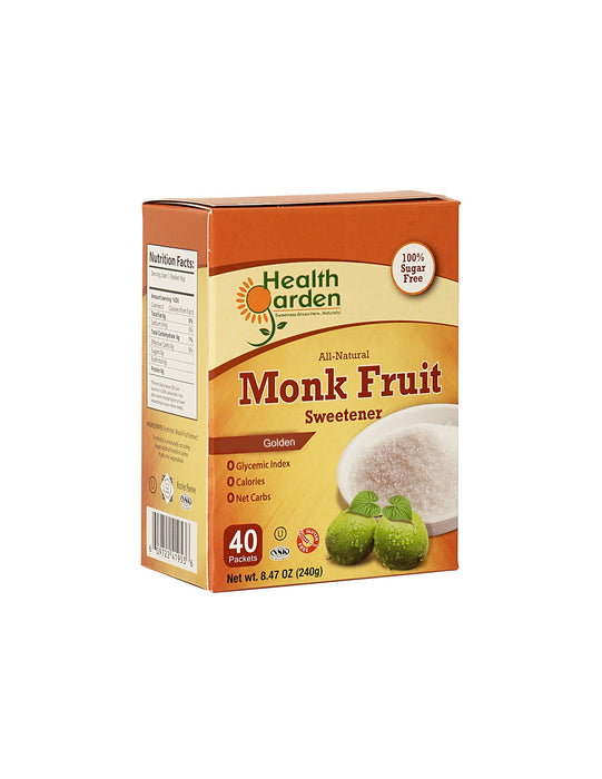 Health Garden Monk Fruit Packets (40 Count) - Convenient Zero-Calorie Sweetening