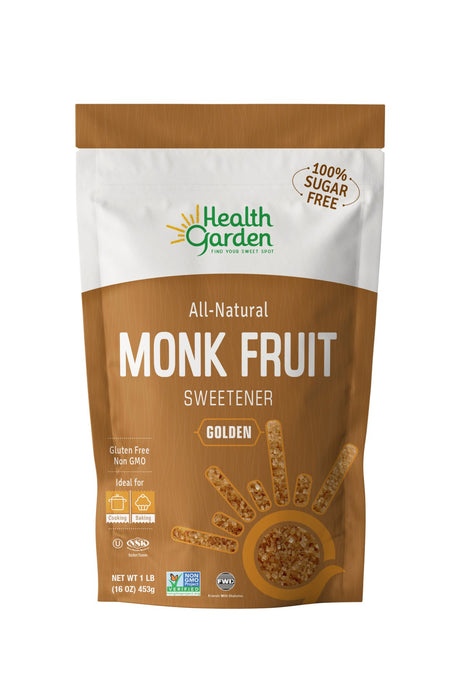 Health Garden Monk Fruit Golden Sweetener 453 g - Keto-Friendly, Gluten-Free, and Non-GMO