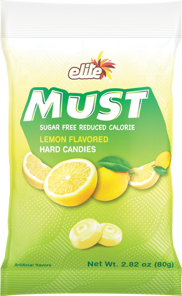 Elite Must Lemon Candy 80 g - Sugar-Free Citrus Bliss
