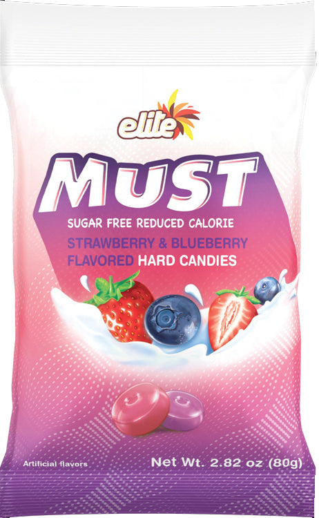 Bonbons au yaourt aux fraises et aux bleuets Elite Must - Sans sucre