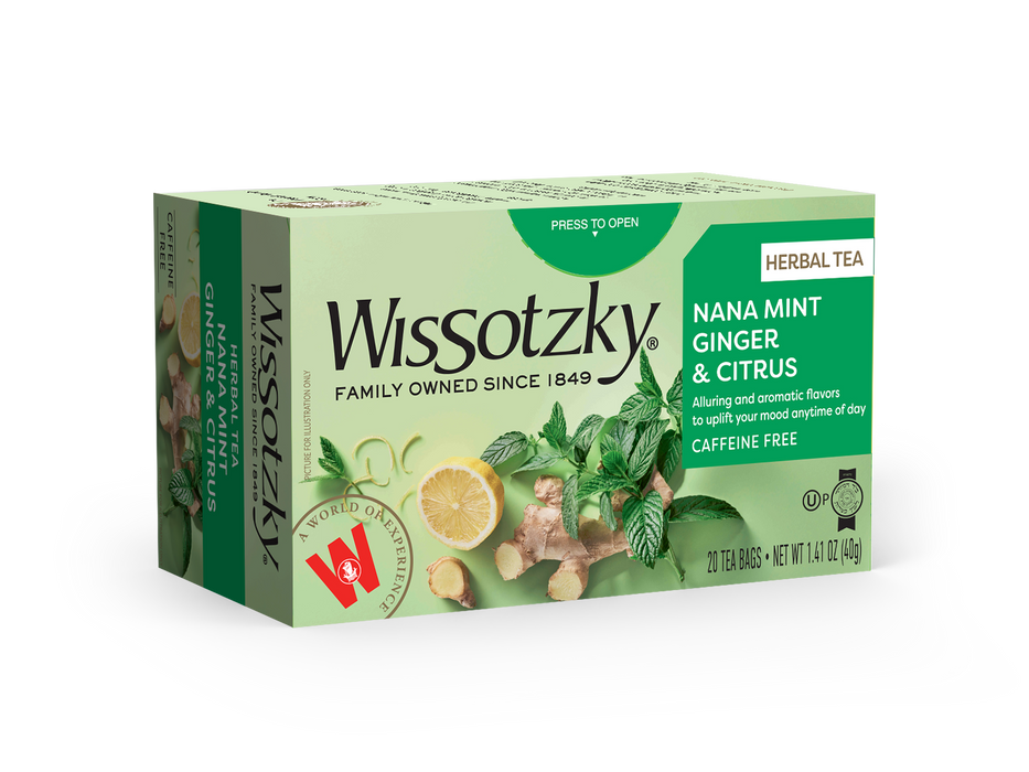 Wissotzky, Herbal Tea, Nana Ginger & Citrus Flavored 20pk