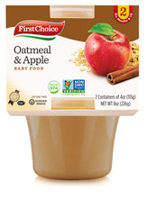 Charger l&#39;image dans la galerie, First Choice Apple &amp; Oatmeal Puree - Wholesome Baby Food (2 Resealable Tubs, 113g Each)
