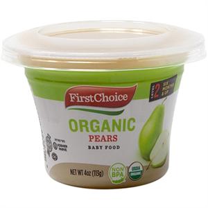 First Choice Organic Pear Baby Food 113 g - Pure and Wholesome