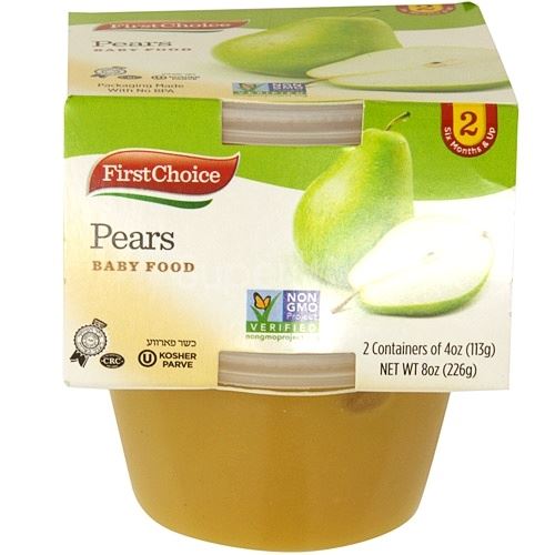 First Choice Pear Baby Food Jars (2 Jars, 113g Each) - Pure and Wholesome Nutrition
