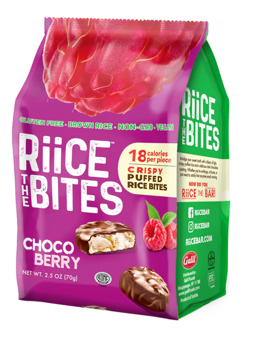 RiiCE THE BITES Berry - 70g Bag, Gluten-Free, Brown Rice, Non-GMO, Vegan