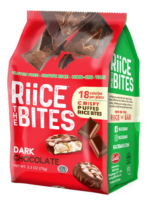 RiiCE THE BITES Chocolate - 70g Bag, Gluten-Free, Brown Rice, Non-GMO, Vegan