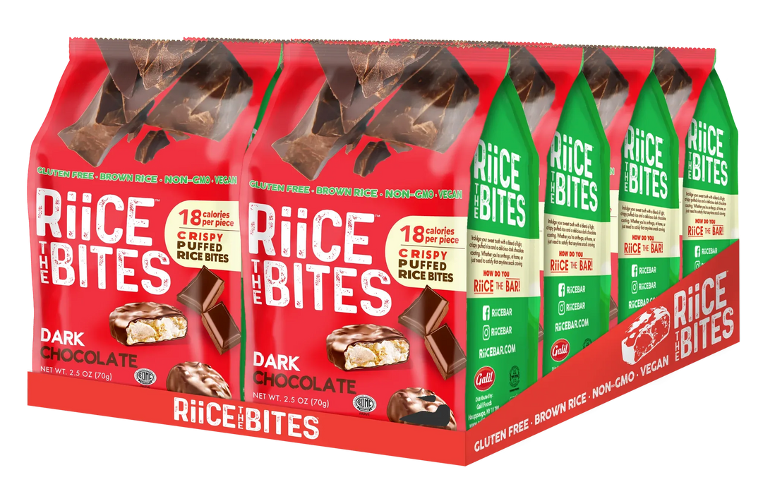 RiiCE THE BITES Chocolate - 70g Bag, Gluten-Free, Brown Rice, Non-GMO, Vegan