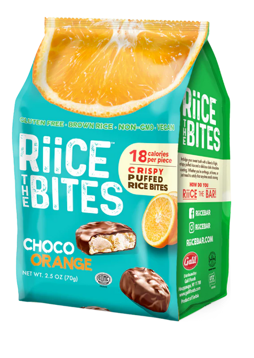 RiiCE THE BITES Orange - 70g Bag, Gluten-Free, Brown Rice, Non-GMO, Vegan