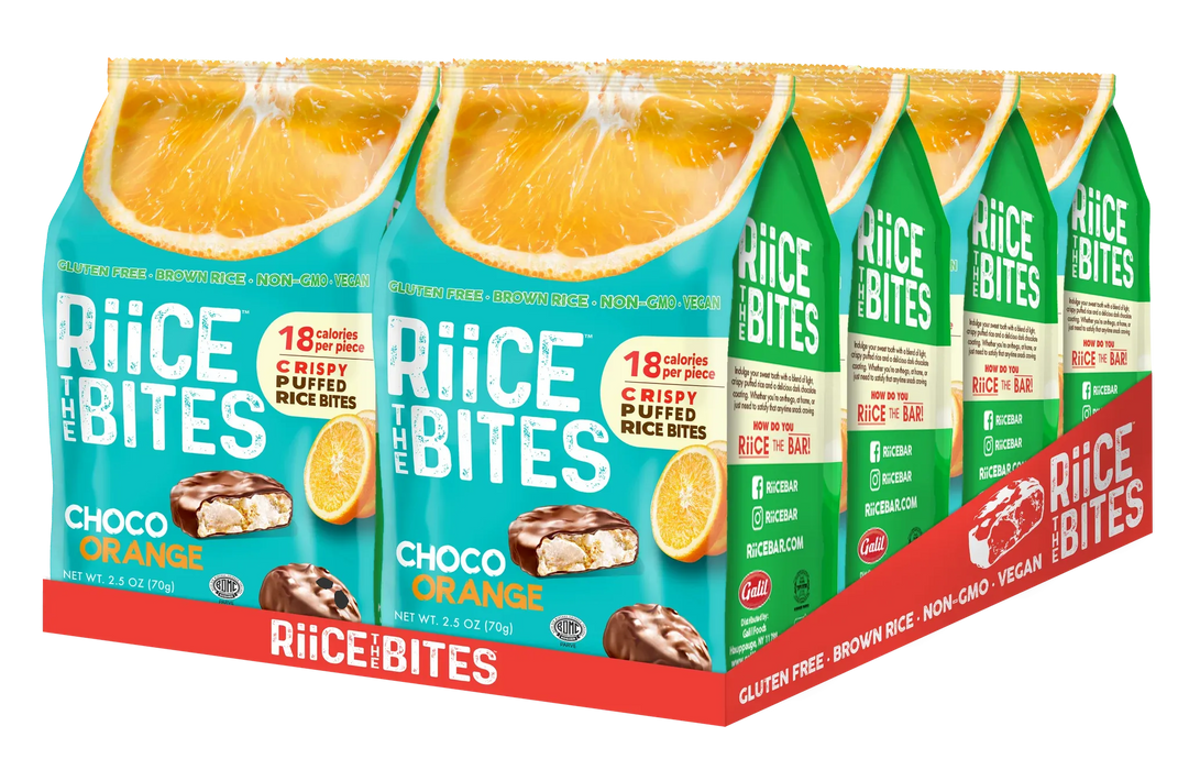 RiiCE THE BITES Orange - 70g Bag, Gluten-Free, Brown Rice, Non-GMO, Vegan
