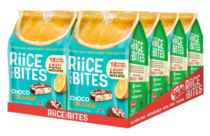 RiiCE THE BITES Orange - 70g Bag, Gluten-Free, Brown Rice, Non-GMO, Vegan