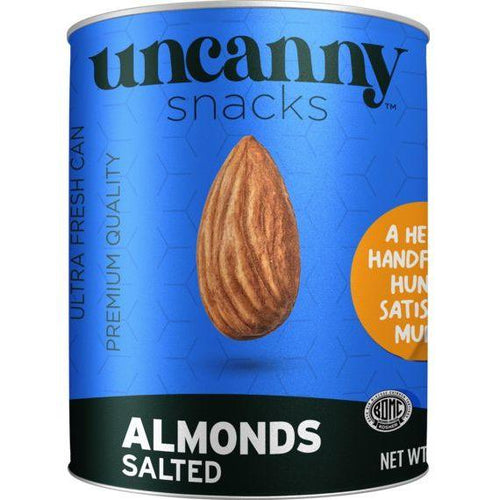 Uncanny Snacks Salted Almonds - 50g Can | Sustainably Delicious