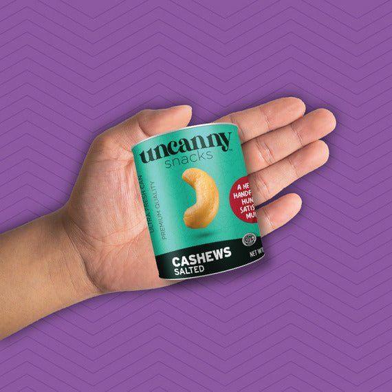 Uncanny Snacks Salted Cashews - 50g Can | Sustainably Delicious