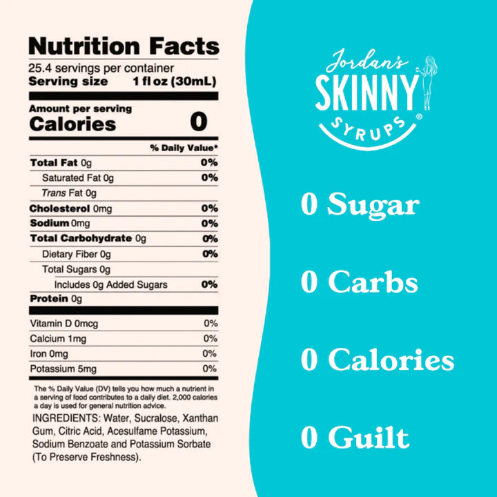 Skinny Mixes Sirop simple sans sucre - Sans calories - 0 g de glucides nets - Sans gras