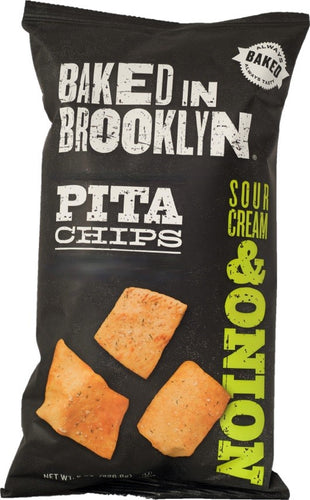 Baked in Brooklyn Sour Cream & Onion Pita Chips 6 oz - A Symphony of Flavor in Every Crunch