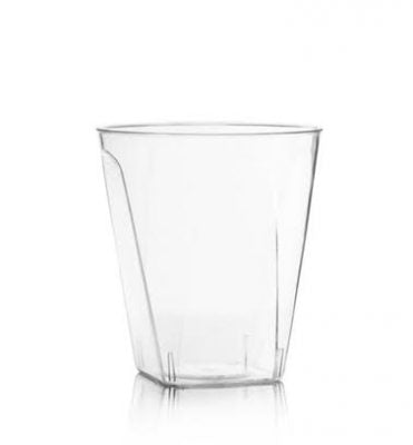 Decor 25 Clear Square Plastic Disposable Diamond Cups - 10 oz