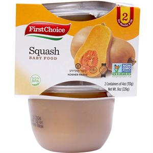 First Choice Resealable Jars of Squash Baby Food (2 Jars, 113g Each) - Pure and Nutritious