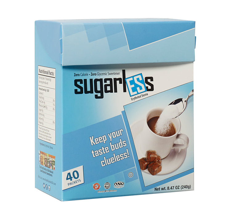 Health Garden Sugarless Packets (Box of 40) - Convenient Zero-Calorie Sweetening