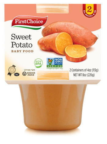 First Choice Sweet Potato Baby Food Jars (2 Jars, 113g Each) - Wholesome Nutrition