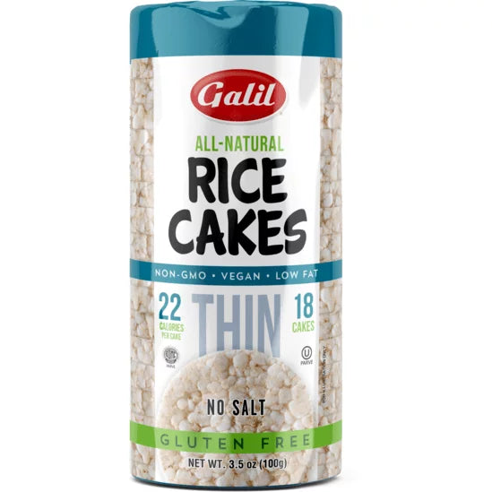 Galil All Natural Unsalted Thin Rice Cakes - 18 Cakes, Non-GMO, Gluten-Free, Low Fat, Vegan