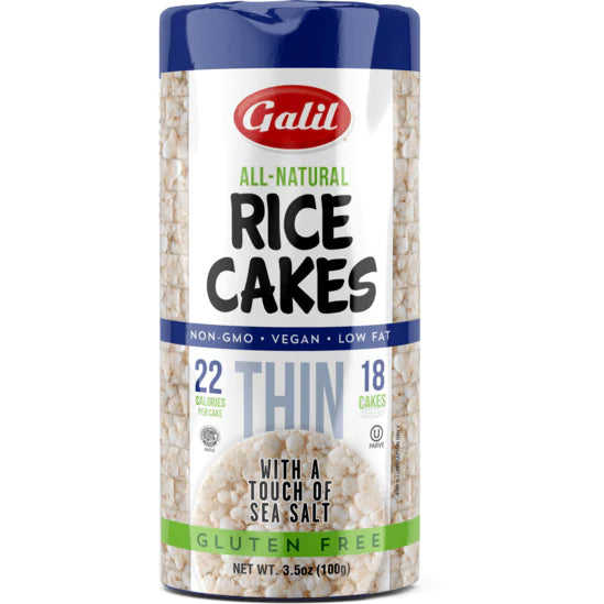Galil Thin Salted Rice Cakes - Faible en gras - Sans OGM - Végétalien - Sans gluten