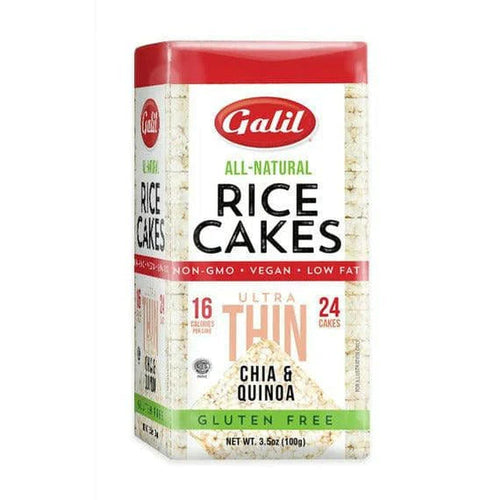Galil Galil Ultra Thin Square Chia &amp; Quinoa Rice Cakes - Sans gluten - Végétalien - Sans OGM - Faible en gras