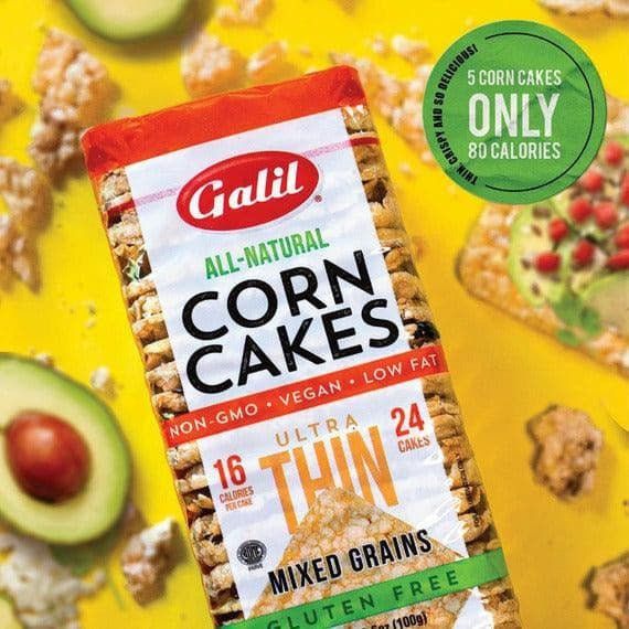 Galil Ultra Thin Mixed Grains Corn Cakes - 100g, Non-GMO, Vegan, Gluten-Free