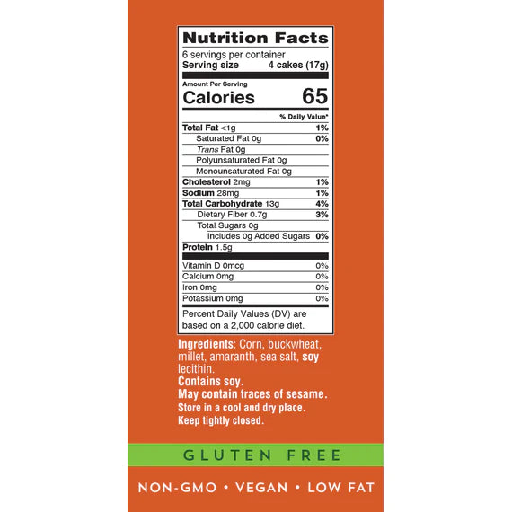 Galil Ultra Thin Mixed Grains Corn Cakes - 100g, Non-GMO, Vegan, Gluten-Free