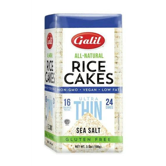 Galil All Natural Ultra Thin Sea Salt Rice Cakes - 24 Square Cakes, Non-GMO, Gluten-Free, Low Fat, Vegan