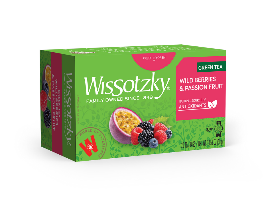 Wissotzky, thé vert, baies sauvages et fruit de la passion 20pk