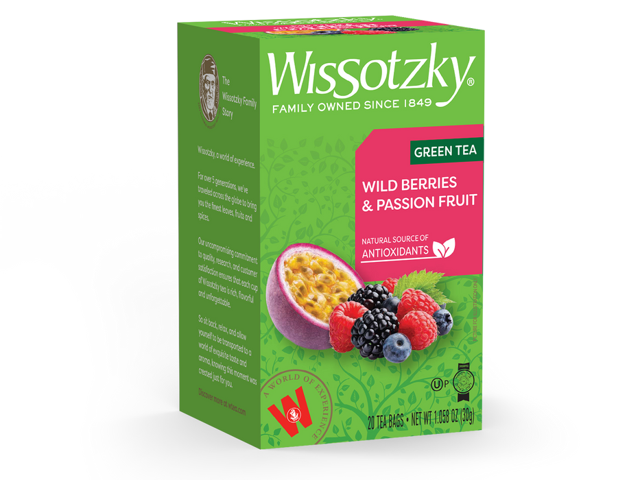 Wissotzky, Green Tea, Wild Berries & Passion Fruit Flavored 20pk
