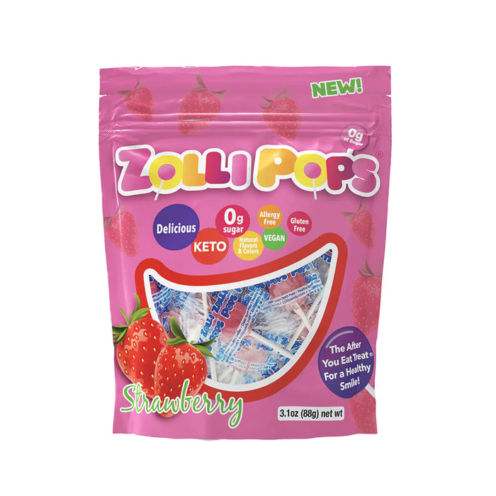 Zollipops Strawberry - Berry Delight (3.1 oz) | Keto, Vegan, Diabetic-Friendly, No Artificial Colors, Gluten-Free, Non-GMO