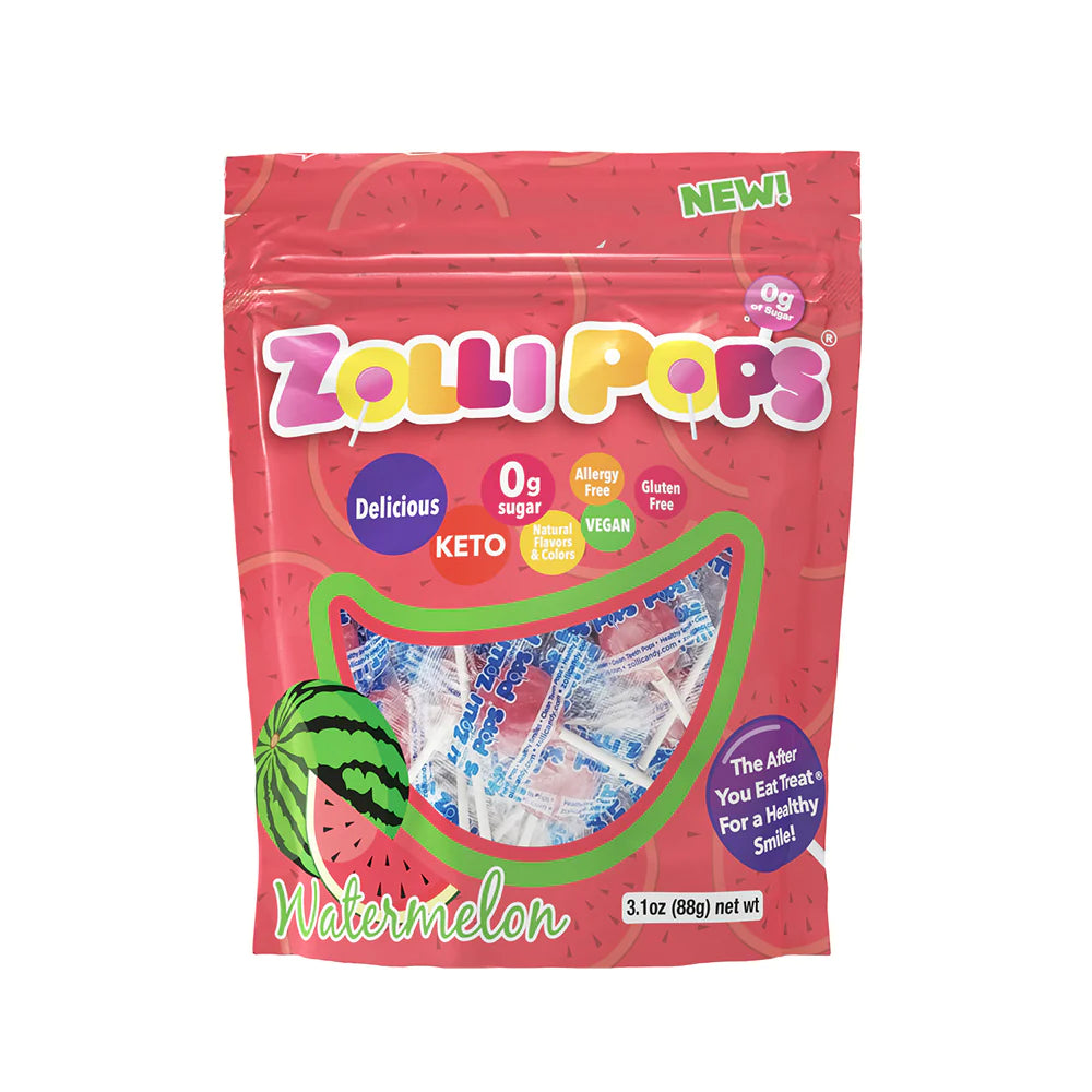Zollipops Watermelon - Bursting Flavor (3.1 oz) | Keto, Vegan, Diabetic-Friendly, No Artificial Colors, Gluten-Free, Non-GMO