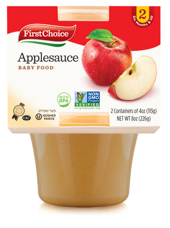 First Choice Applesauce - Pure and Wholesome Baby Food (2 Resealable Tubs, 113g Each)
