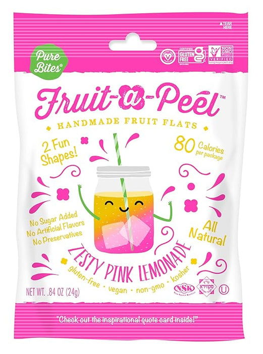 Fruit a Peel Zesty Pink Lemonade Fruit Flats 28g - Refreshing Citrus Infusion