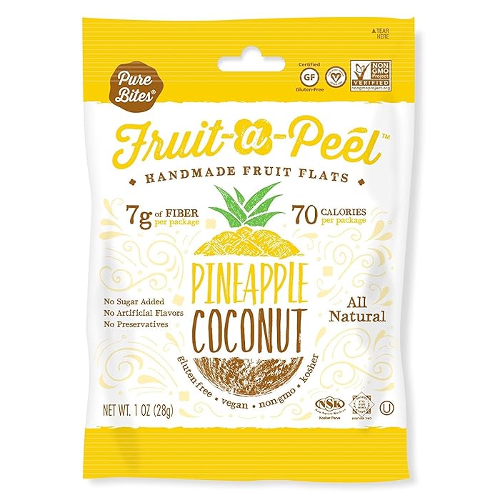 Fruit a Peel Pineapple & Coconut Fruit Flats 28g - Handcrafted Tropical Snack