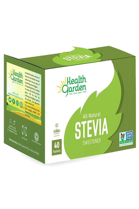 Health Garden Stevia Packets (Box of 40) - Convenient Zero-Calorie Sweetening