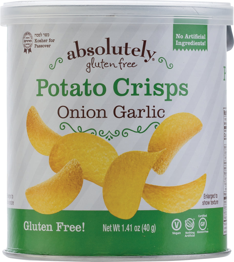 Chips de pommes de terre Absolutely Gluten Free, oignon ail, 1,41 oz