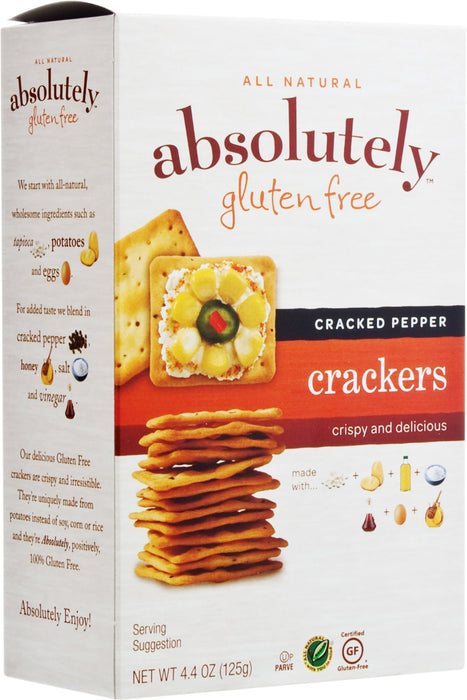 Absolutely Gluten Free Crackers, Cracked Pepper, 4.4 oz
