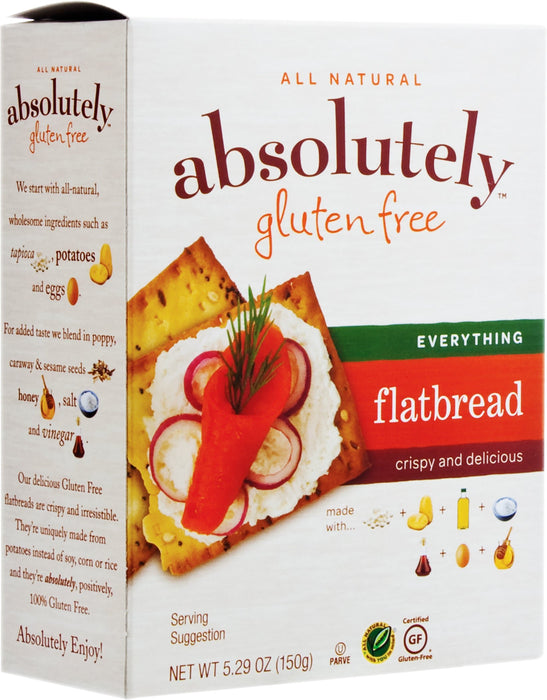 Absolutely Gluten Free Flatbreads, Everything, 5.29 oz