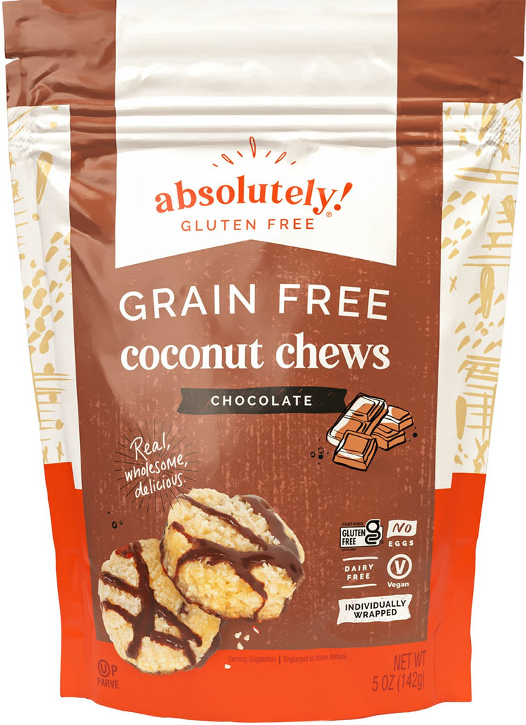 Absolutely Gluten Free Coconut Chews Chocolate 5 oz - Paleo-Friendly, Vegan, Individually Wrapped