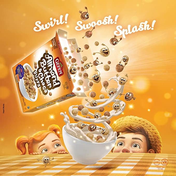 Gefen, Céréales, Beurre d'Amande & Choco Puffs 