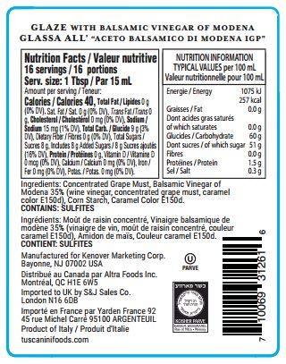 Tuscanini, Bouteille, Glaçage Au Vinaigre Balsamique 