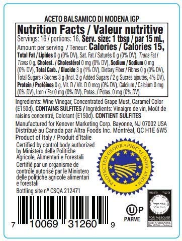 Tuscanini, Bouteille, Vinaigre Balsamique de Modène 