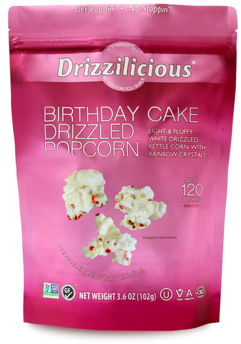 Drizzilicious, gâteau d'anniversaire arrosé de maïs soufflé