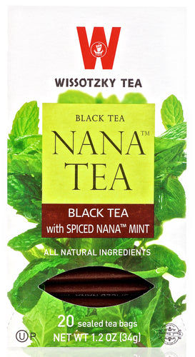 Wissotzky, Black Tea, Spiced Mint Flavored 20pk